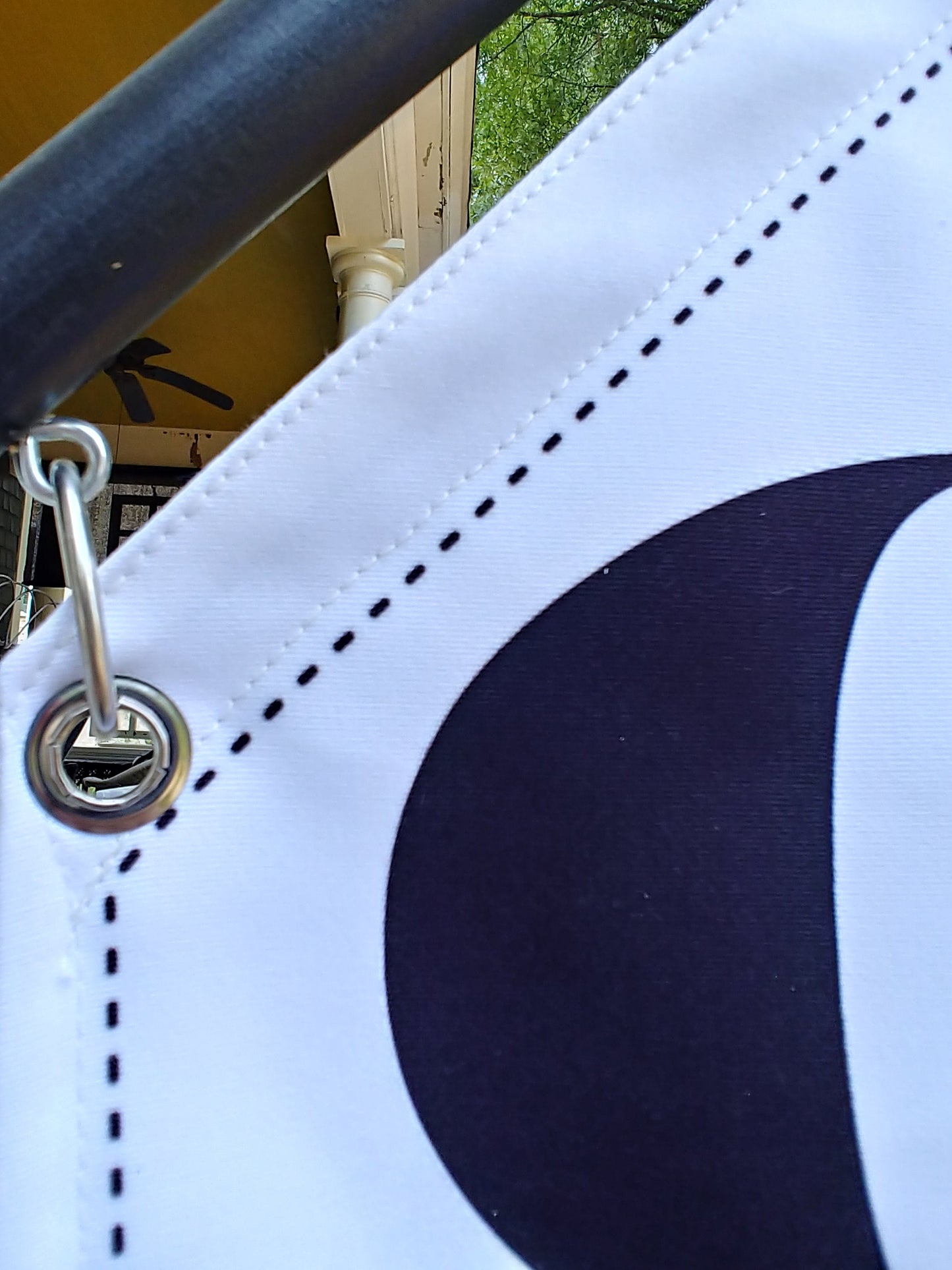 ELEGANT OPEN flag * double sided * heavy weight canvas * handmade pole & bracket * black or white