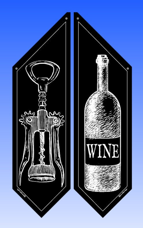 WINE STORE flags * Four designs * double sided * heavy weight canvas * pole & bracket included * Wine Tasting * corkscrew