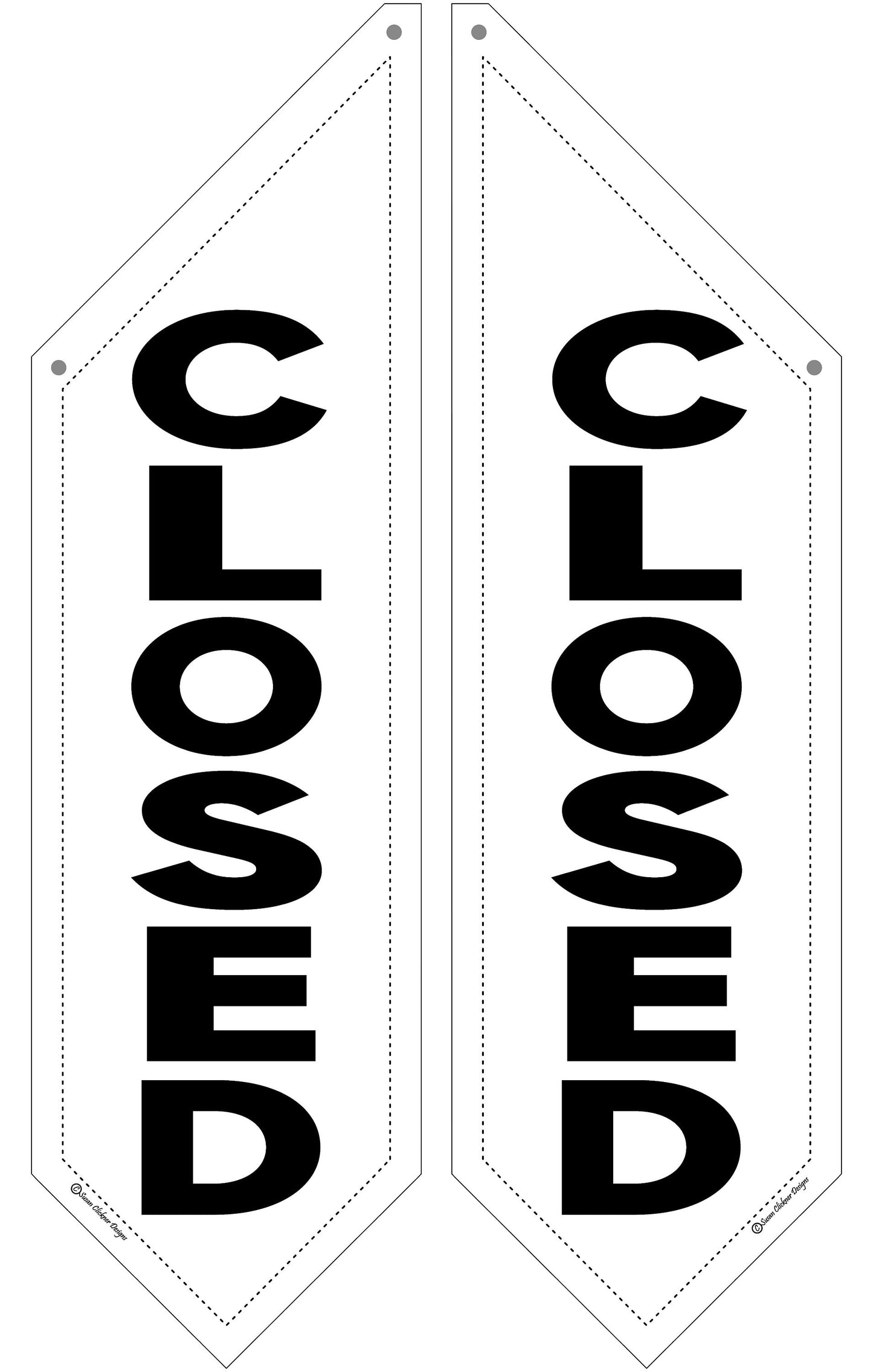 BASIC CLOSED FLAG * double sided * heavy weight canvas * handmade pole & bracket * black or white canvas