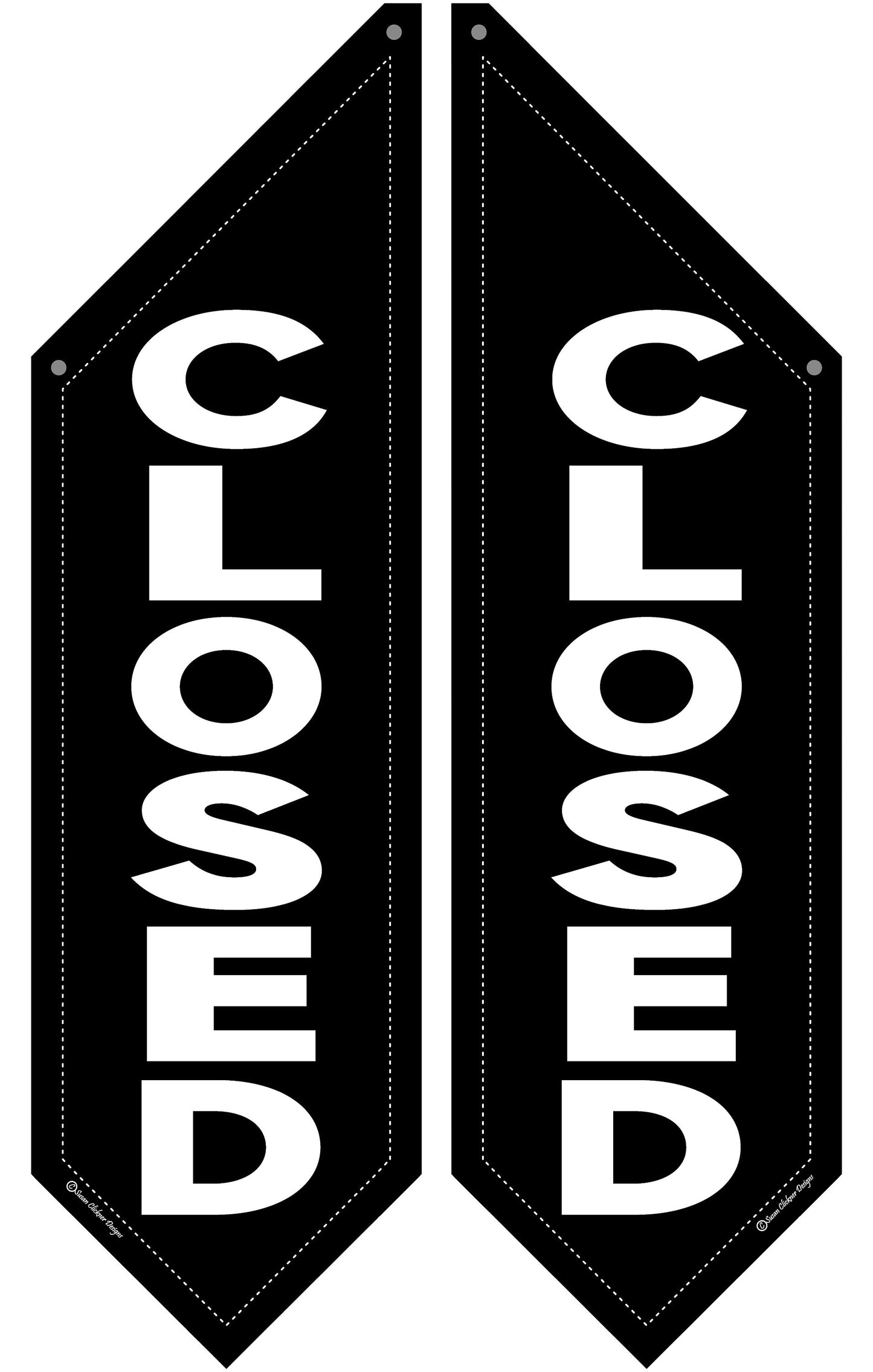 BASIC CLOSED FLAG * double sided * heavy weight canvas * handmade pole & bracket * black or white canvas
