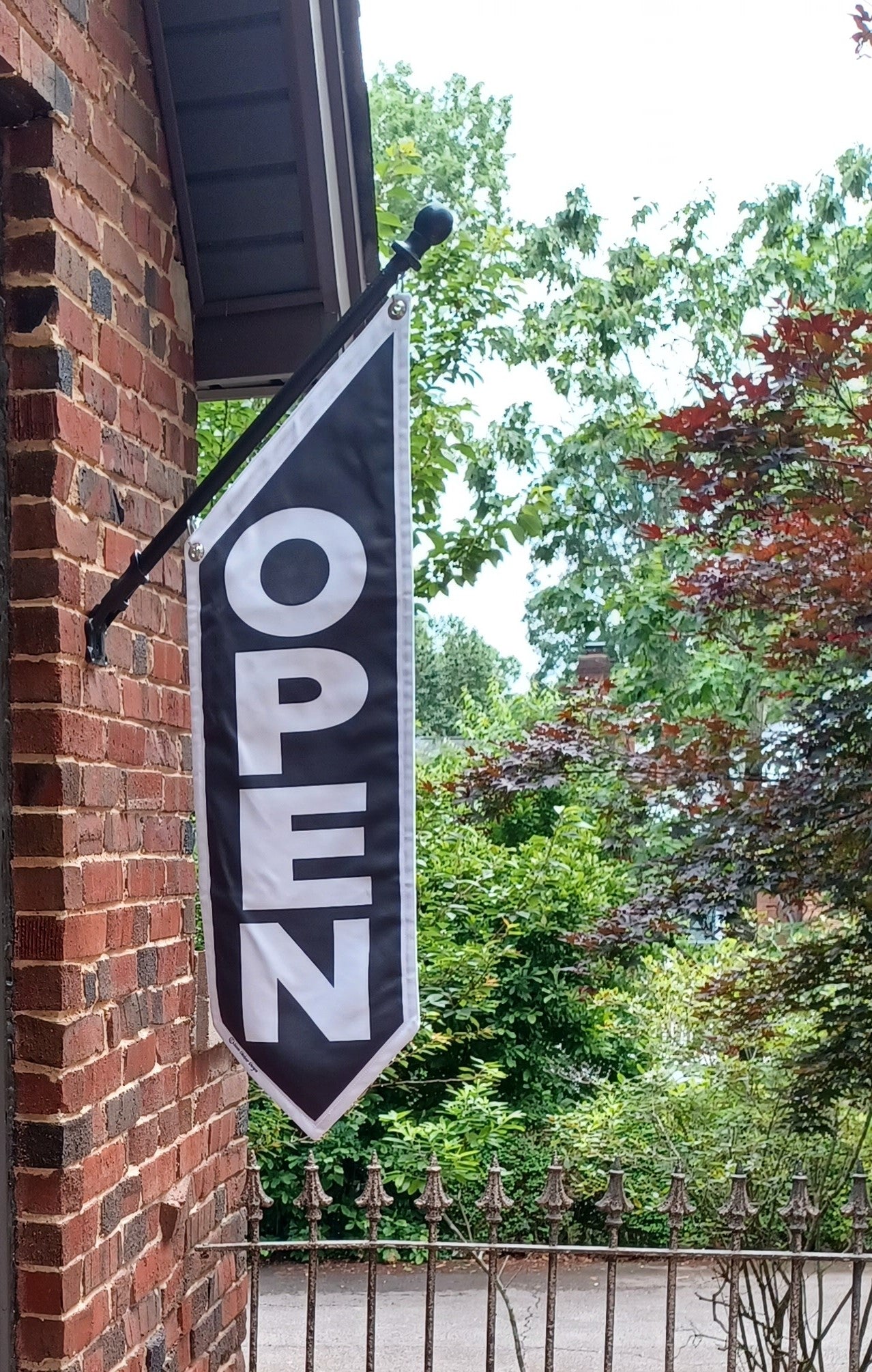 BASIC OPEN Flag in Full COLORS * double sided outdoor canvas * pole & bracket included * 15 color choices