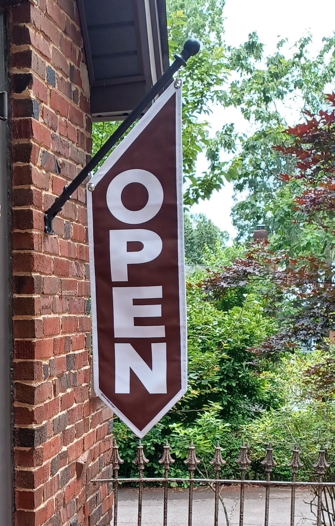 BASIC OPEN Flag in Full COLORS * double sided outdoor canvas * pole & bracket included * 15 color choices