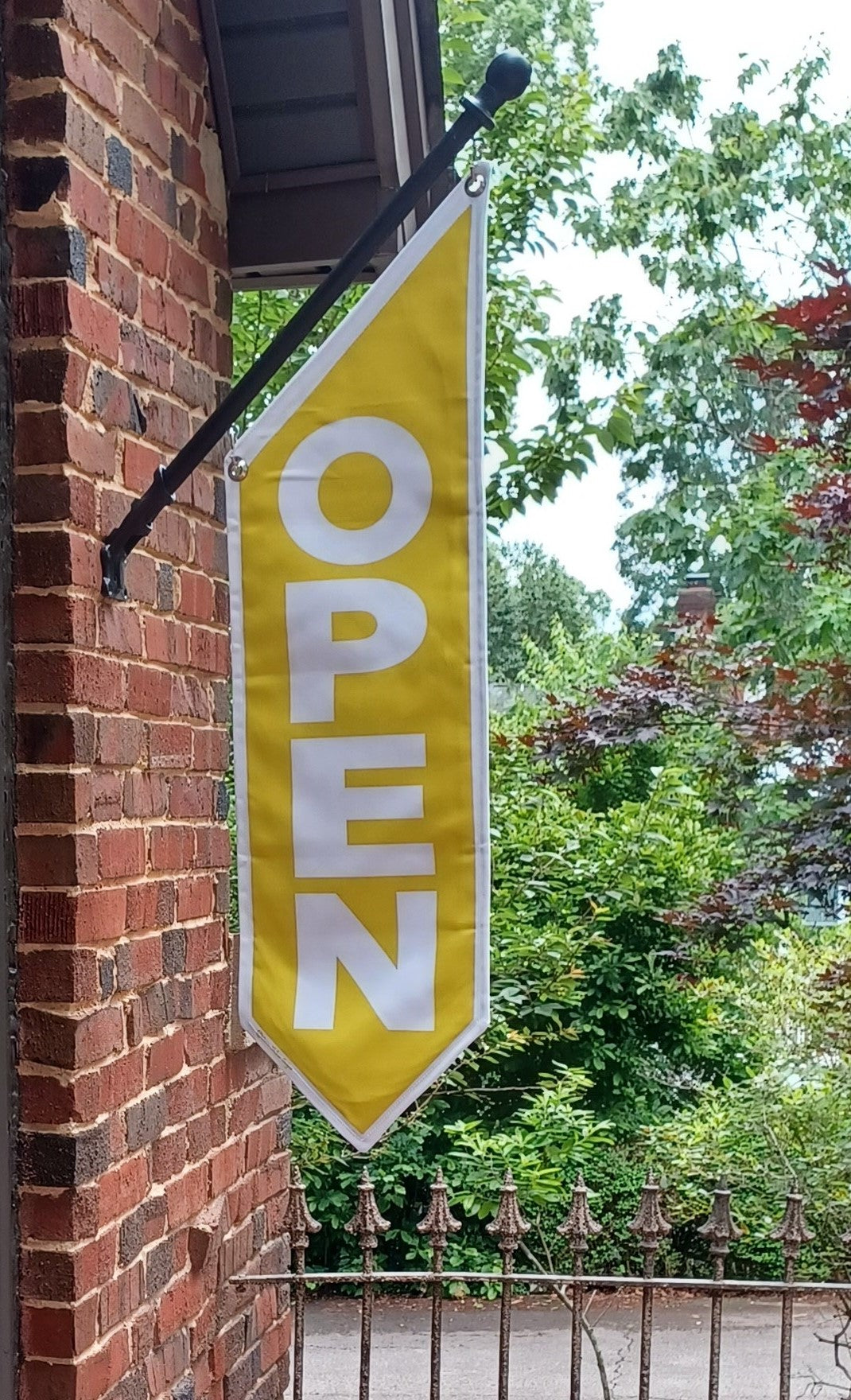 BASIC OPEN Flag in Full COLORS * double sided outdoor canvas * pole & bracket included * 15 color choices
