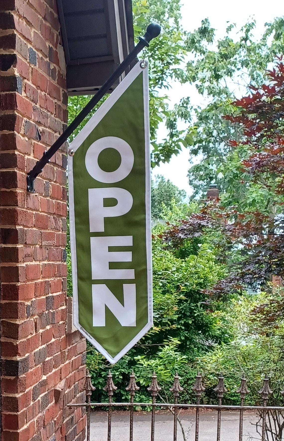 BASIC OPEN Flag in Full COLORS * double sided outdoor canvas * pole & bracket included * 15 color choices