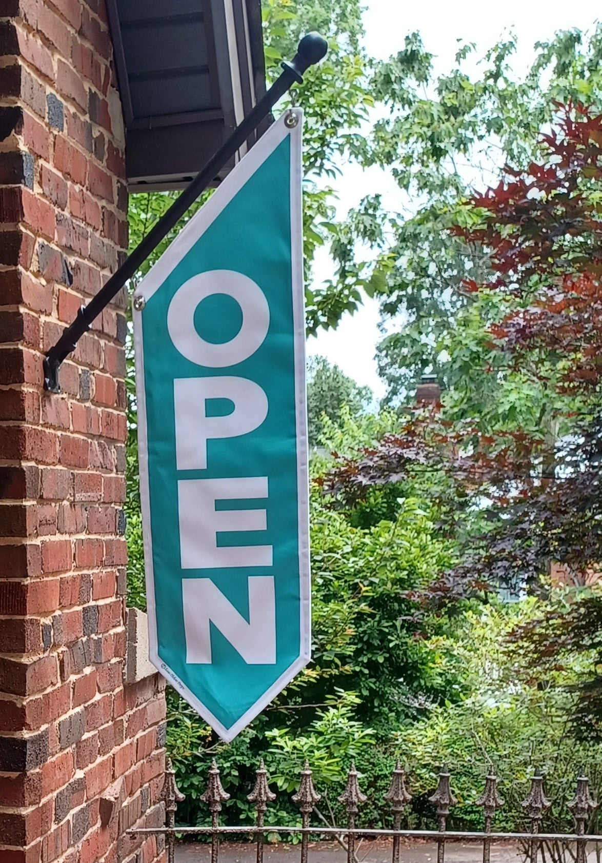 BASIC OPEN Flag in Full COLORS * double sided outdoor canvas * pole & bracket included * 15 color choices