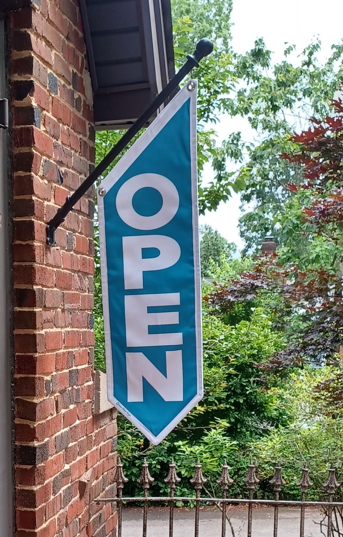 BASIC OPEN Flag in Full COLORS * double sided outdoor canvas * pole & bracket included * 15 color choices