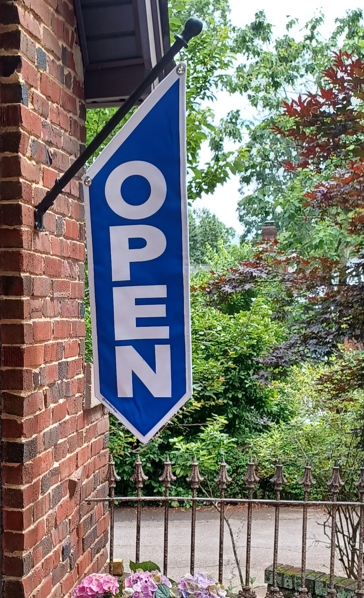 BASIC OPEN Flag in Full COLORS * double sided outdoor canvas * pole & bracket included * 15 color choices