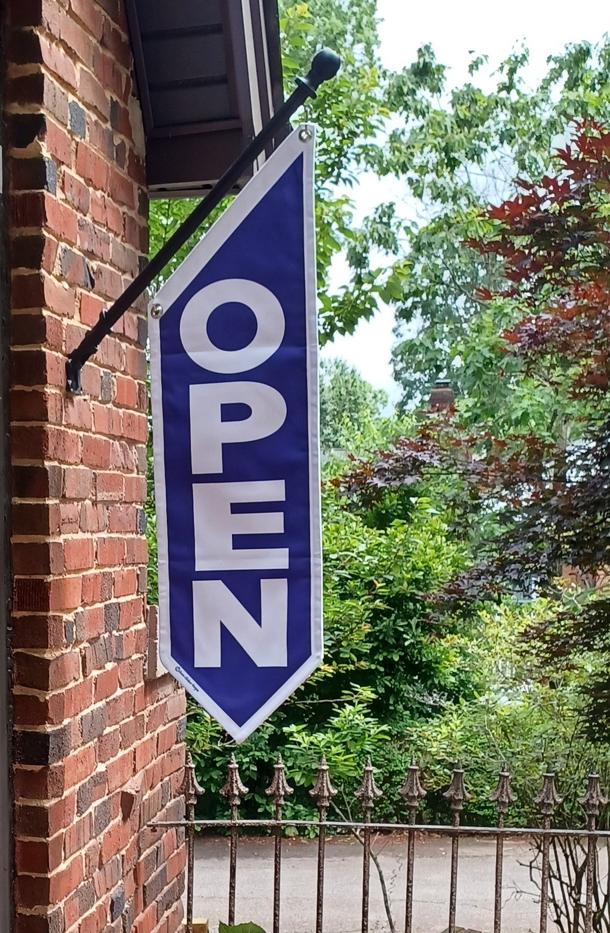 BASIC OPEN Flag in Full COLORS * double sided outdoor canvas * pole & bracket included * 15 color choices