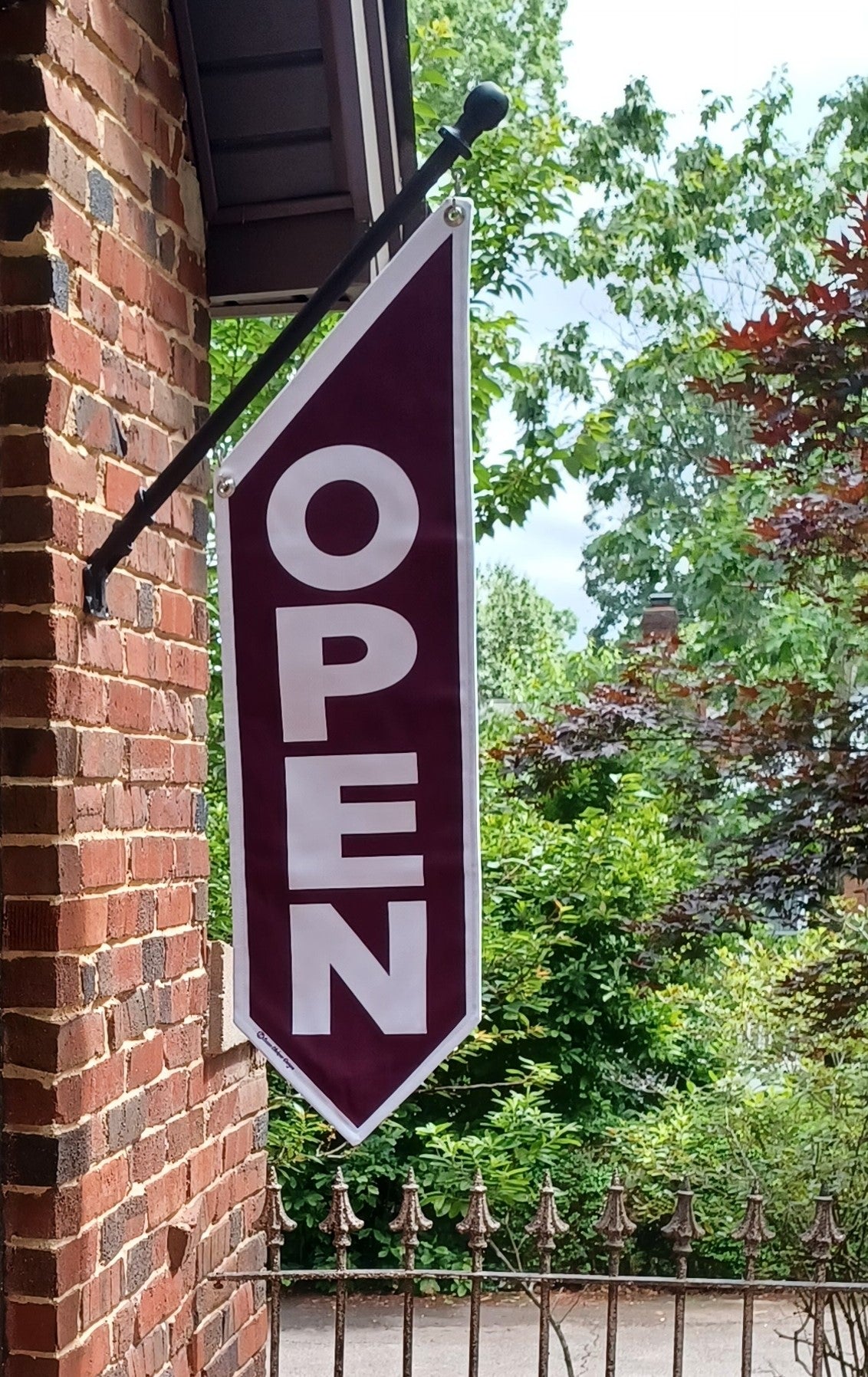 BASIC OPEN Flag in Full COLORS * double sided outdoor canvas * pole & bracket included * 15 color choices