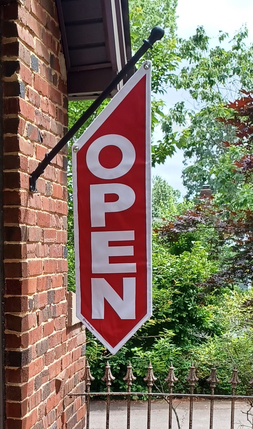 BASIC OPEN Flag in Full COLORS * double sided outdoor canvas * pole & bracket included * 15 color choices
