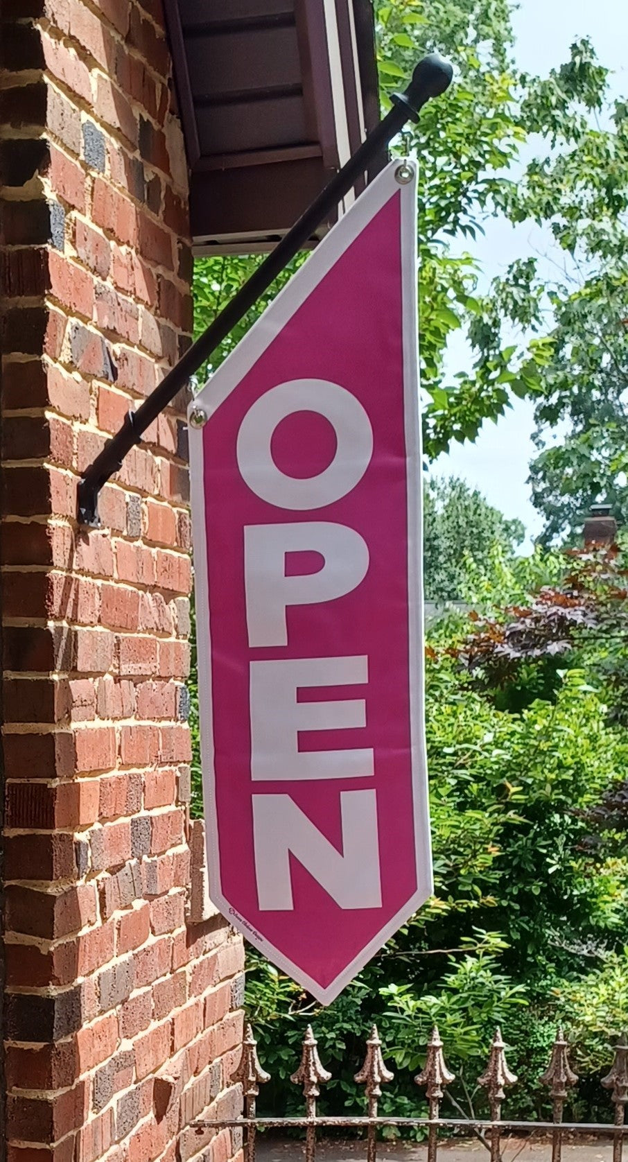 BASIC OPEN Flag in Full COLORS * double sided outdoor canvas * pole & bracket included * 15 color choices