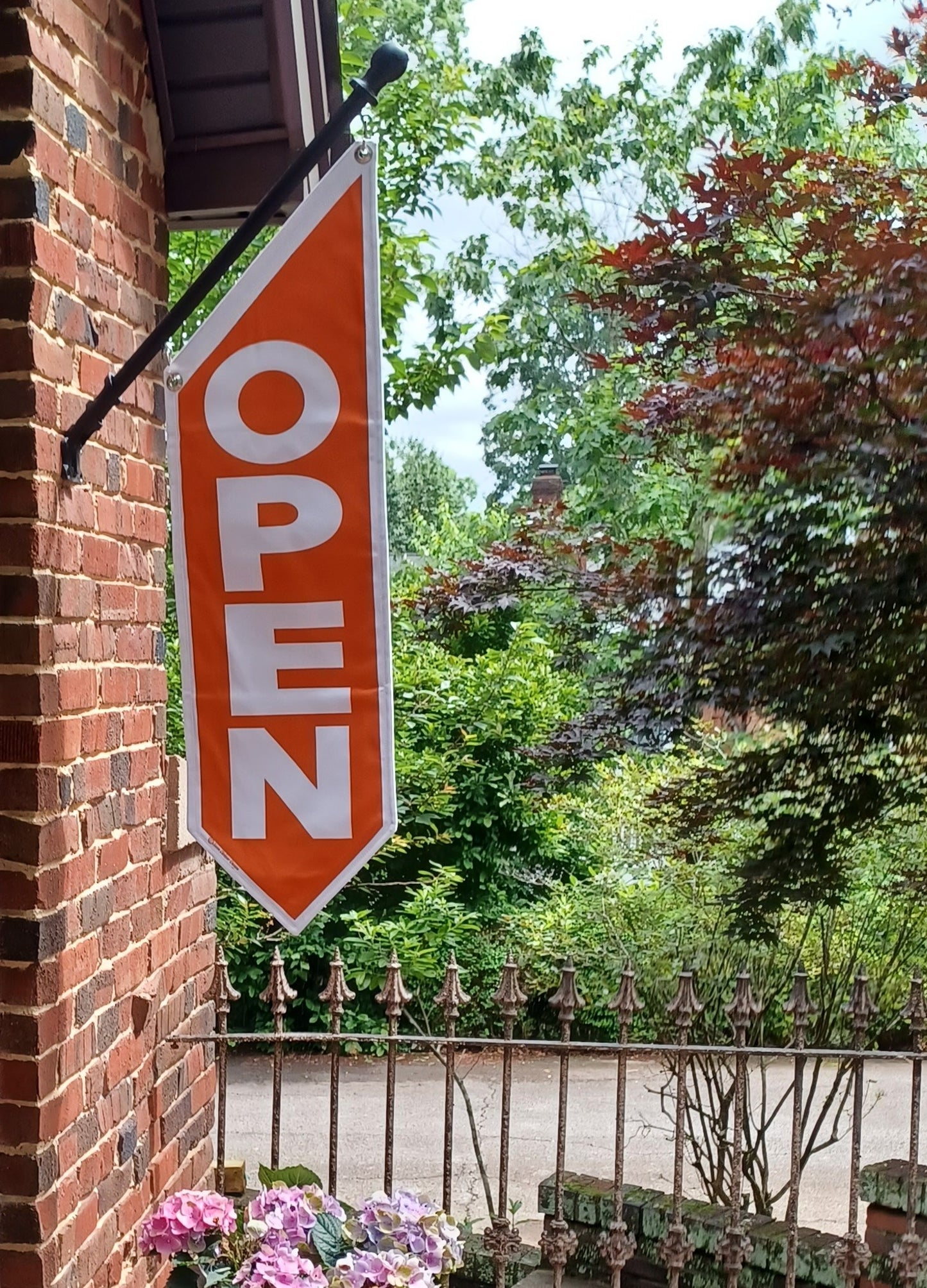 BASIC OPEN Flag in Full COLORS * double sided outdoor canvas * pole & bracket included * 15 color choices