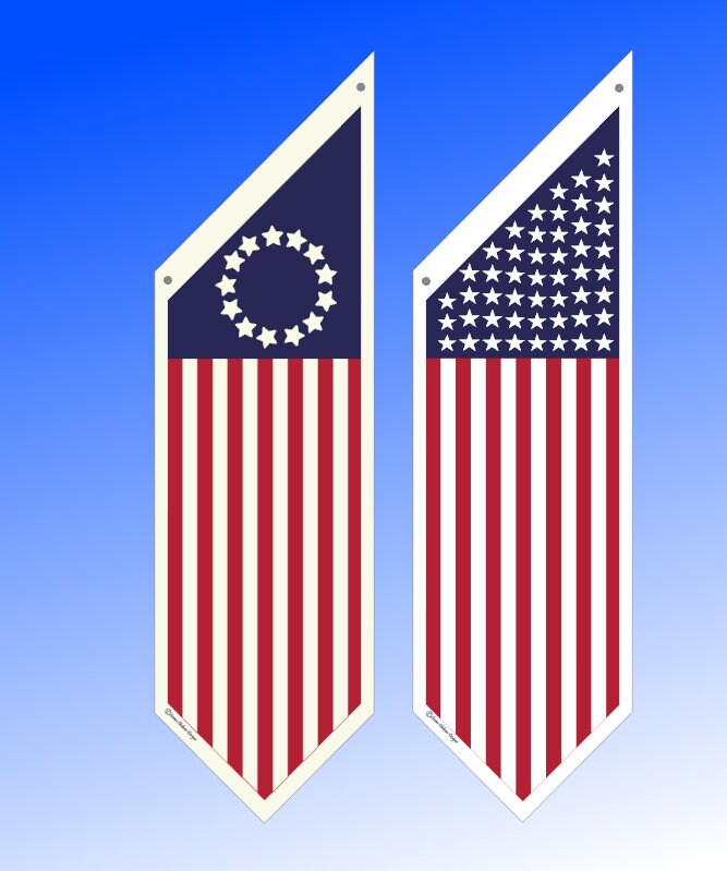 AMERICAN flag banner * Traditional 50 stars or Betsy Ross versions.