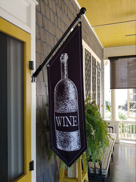 WINE STORE flags  * Four designs * double sided * heavy weight canvas * pole & bracket included * Wine Tasting * corkscrew