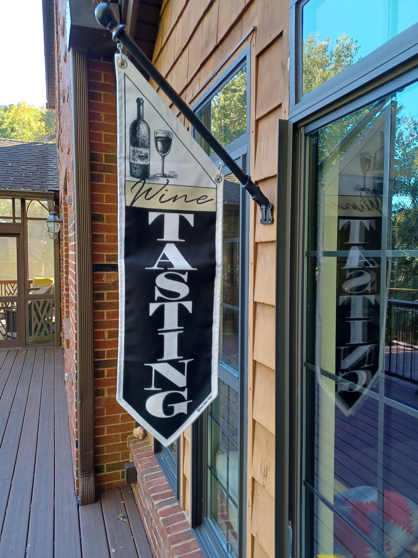 WINE OPEN flags  * Two designs * double sided * heavy weight canvas * pole & bracket included * Wine Tasting * corkscrew