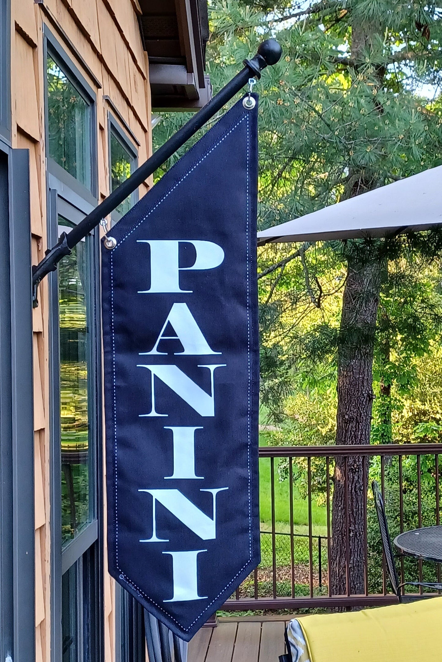 ELEGANT PANINNI FLAG * double sided heavy weight canvas * pole & bracket included *