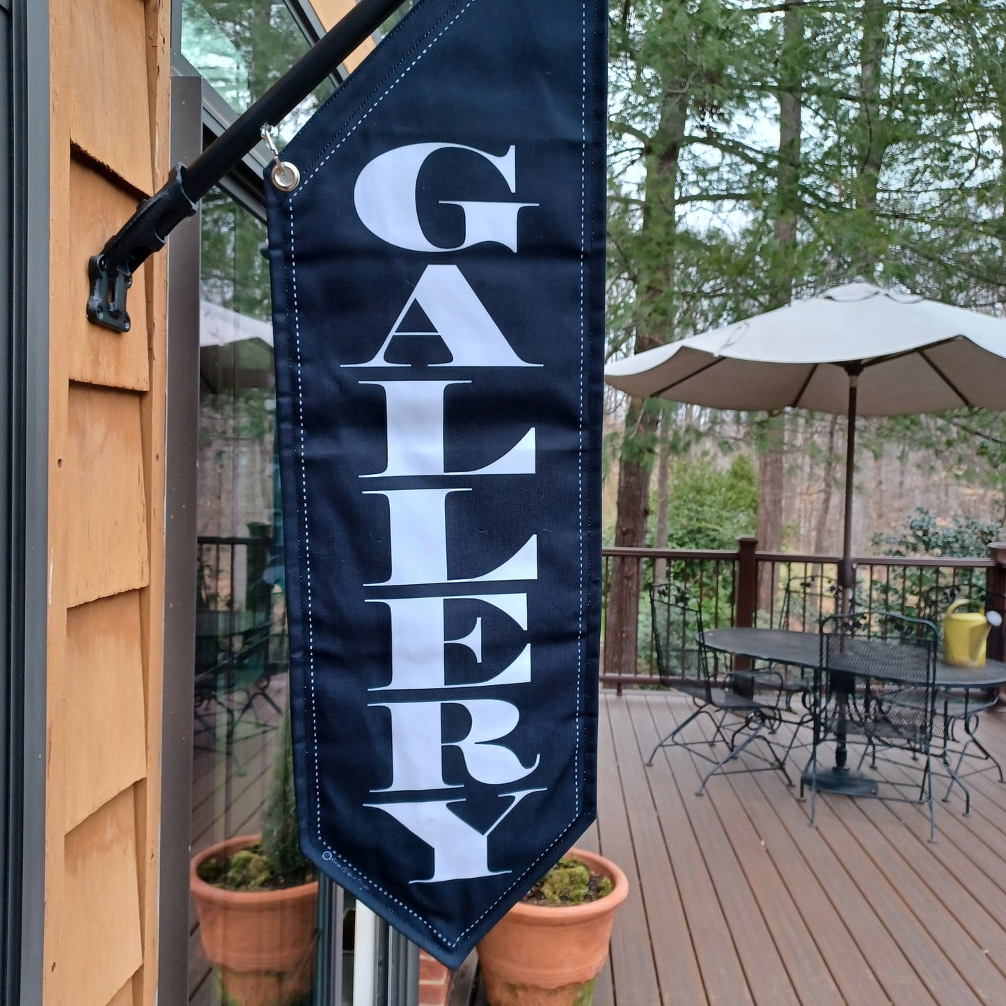 ELEGANT ART GALLERY Flag * 2 sided * heavy canvas * pole & bracket included *