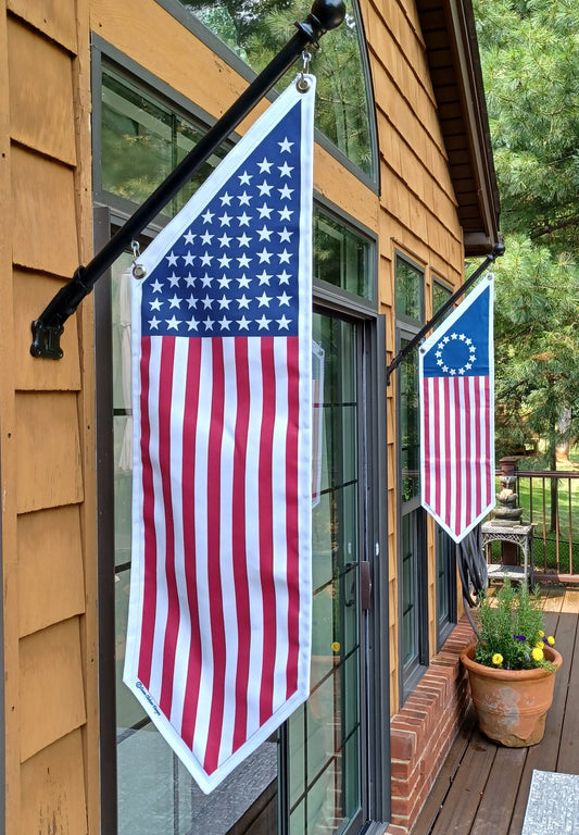 AMERICAN flag banner * Traditional 50 stars or Betsy Ross versions.