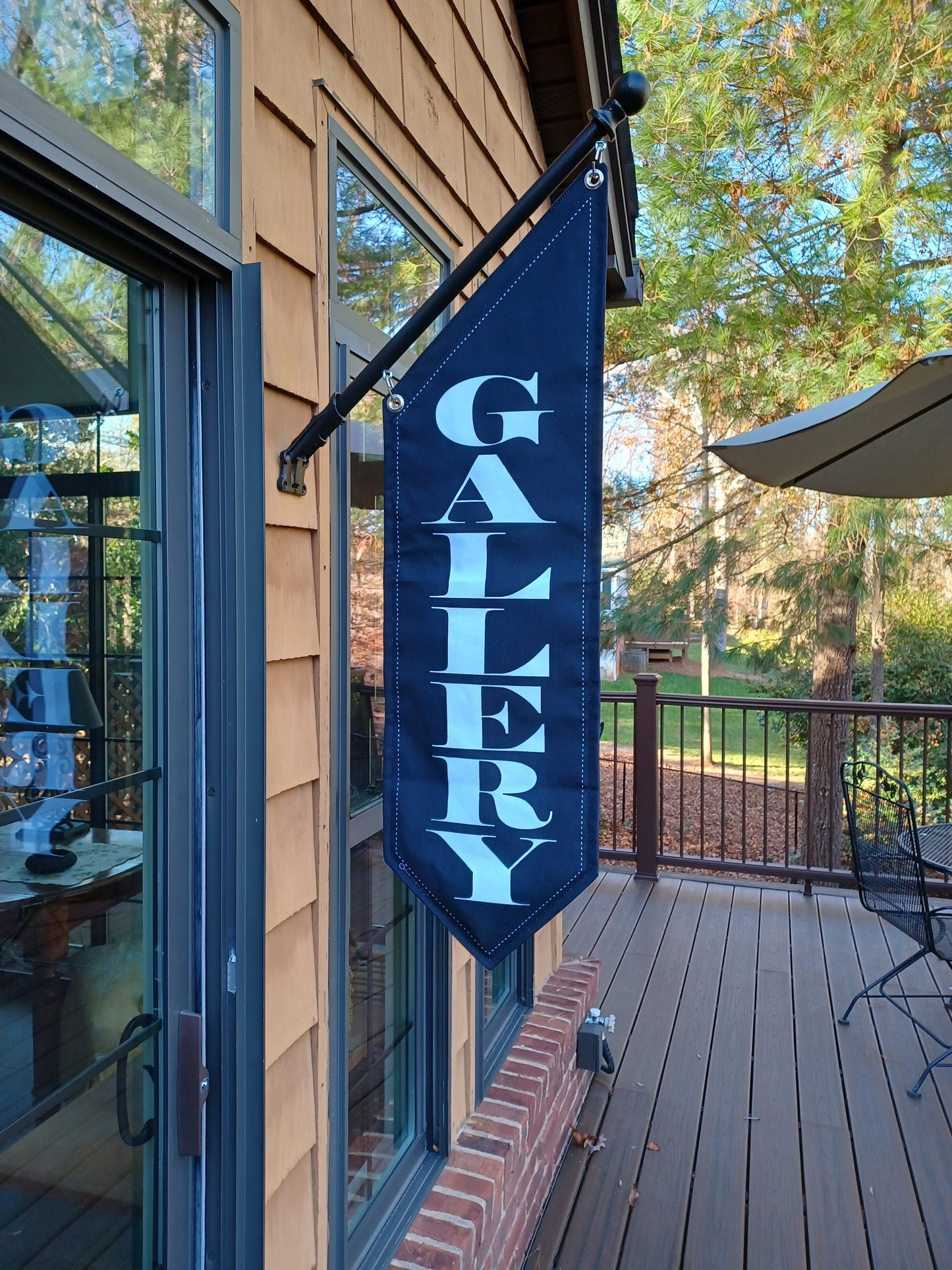 ELEGANT ART GALLERY Flag * 2 sided * heavy canvas * pole & bracket included *