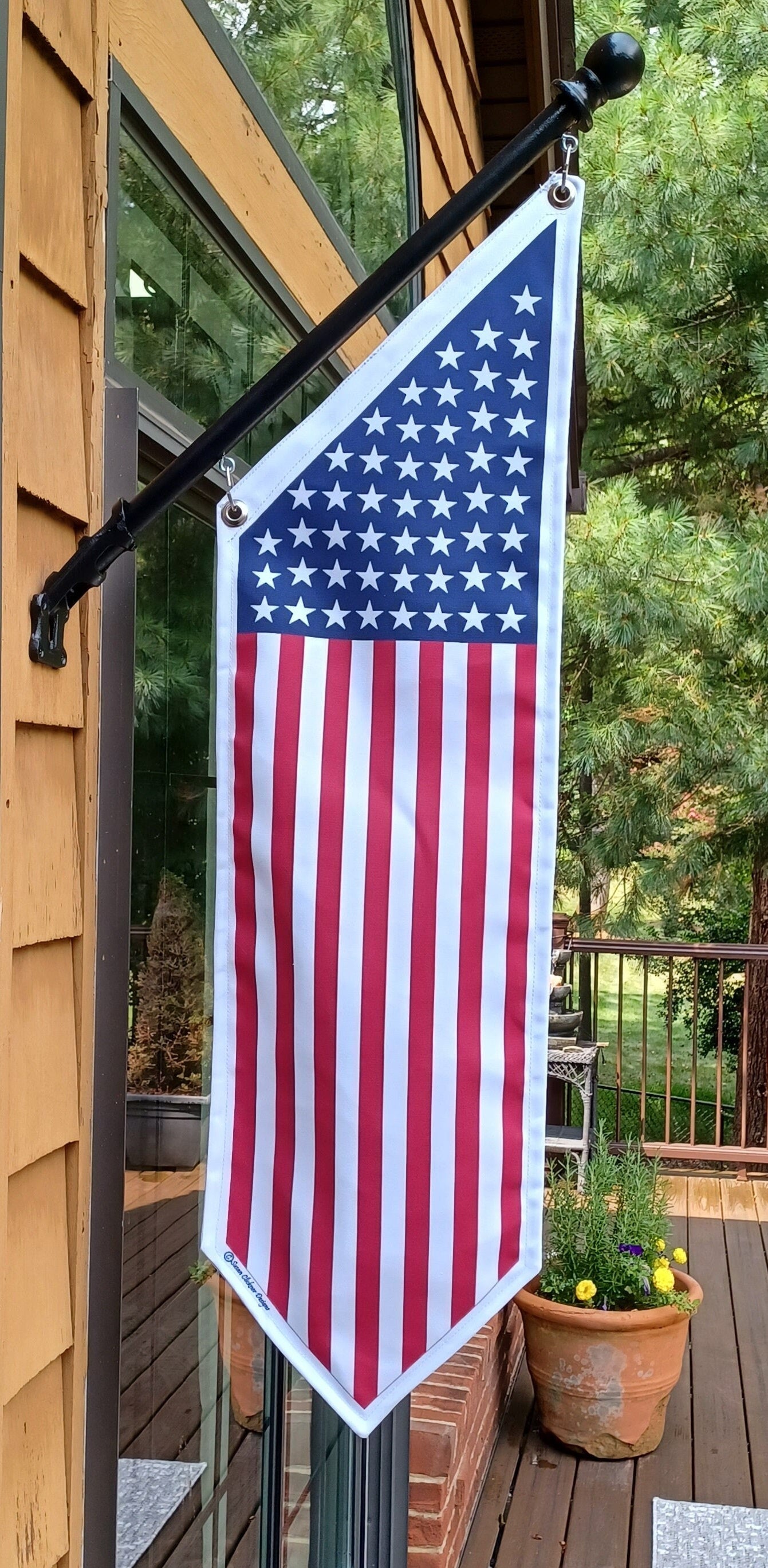 AMERICAN flag banner * Traditional 50 stars or Betsy Ross versions.