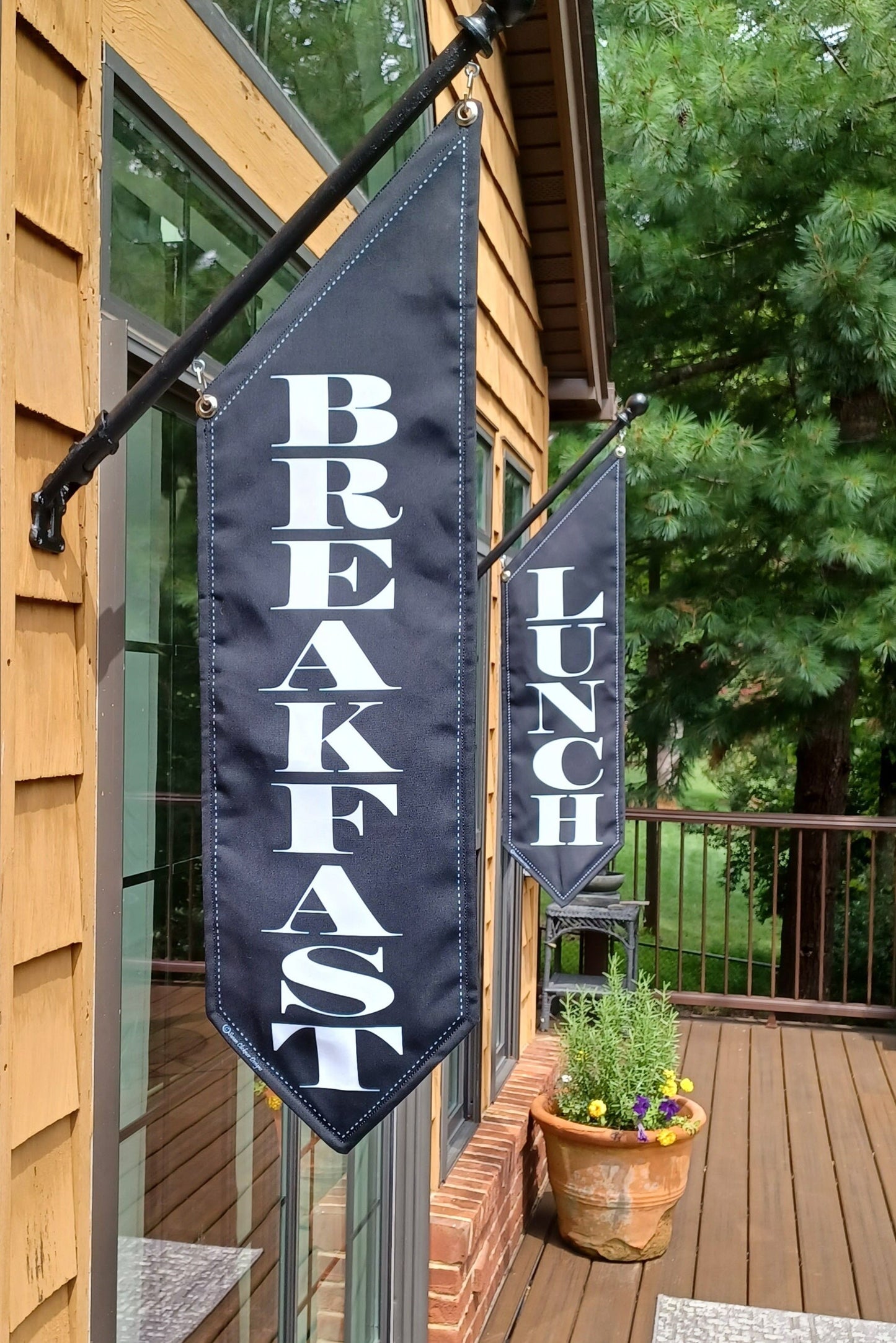 Elegant BREAKFAST LUNCH or DINER Flags * 2 sided * heavy canvas * pole & bracket included *