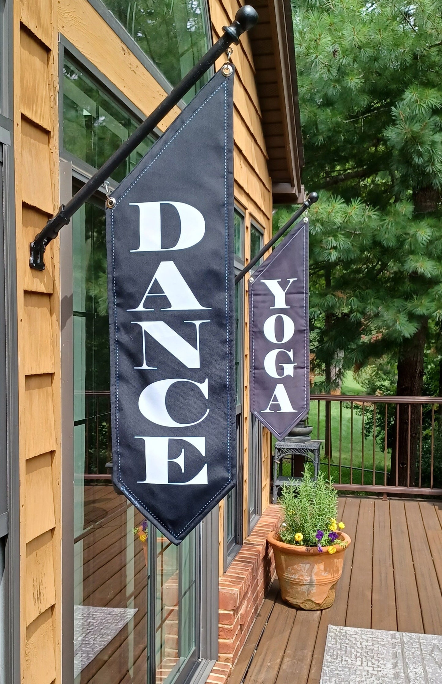 ELEGANT DANCE Flag * 2 sided * heavy canvas * pole & bracket included * Black  canvas