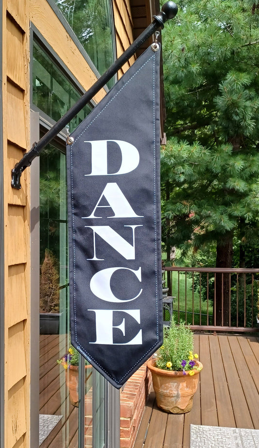 ELEGANT DANCE Flag * 2 sided * heavy canvas * pole & bracket included * Black  canvas