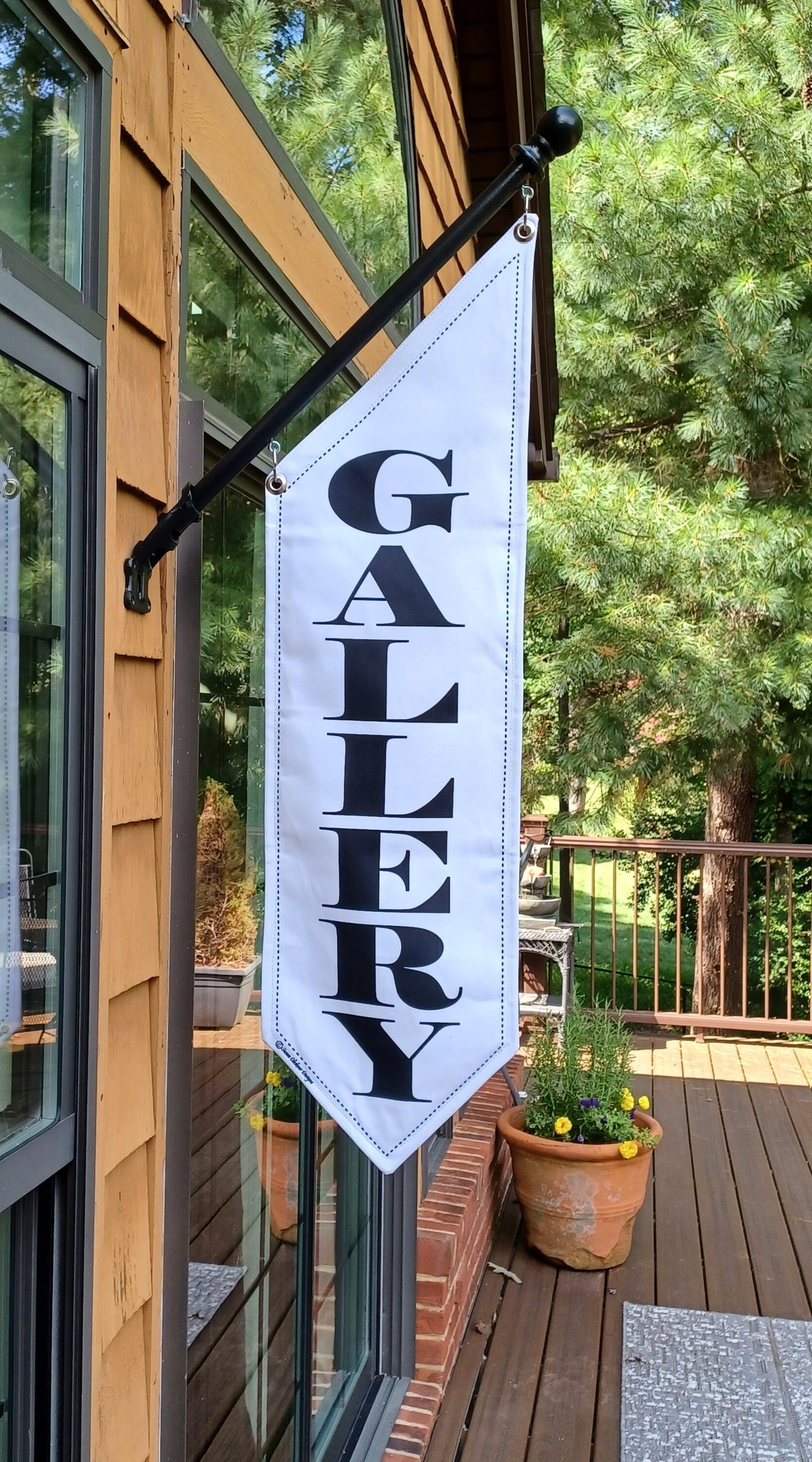 ELEGANT ART GALLERY Flag * 2 sided * heavy canvas * pole & bracket included *