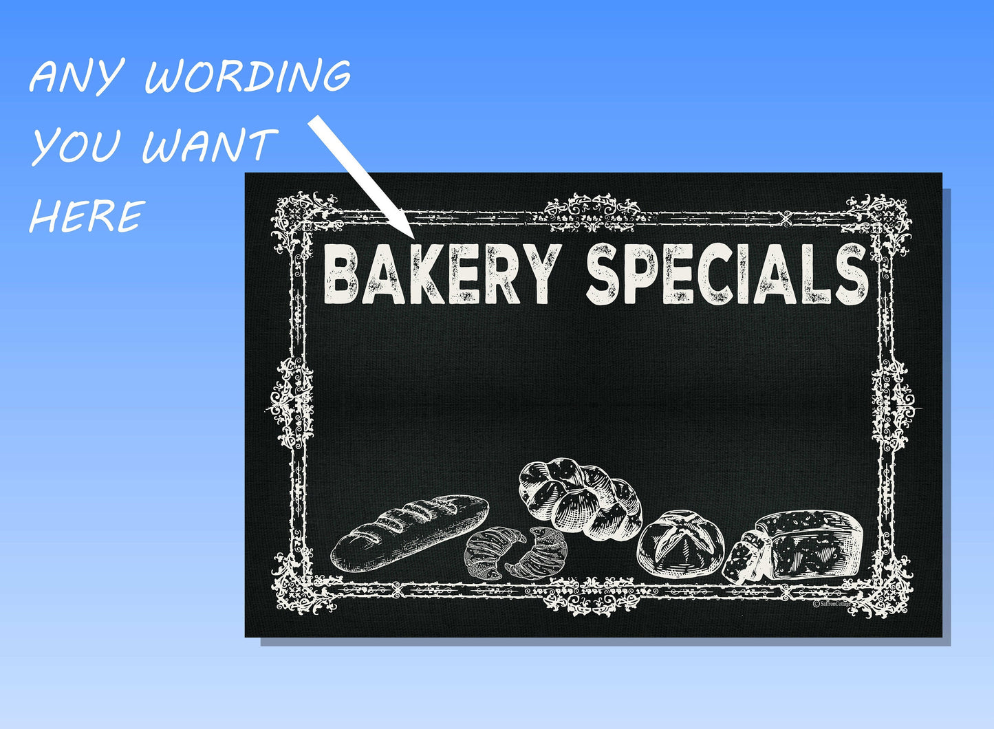 BULLETIN BOARD Bakery * 24 X 36 * CUSTOMIZE Your Business Name!!